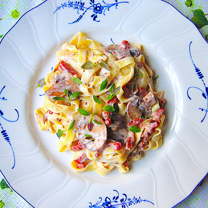 chestnut mushroom tagliatelle