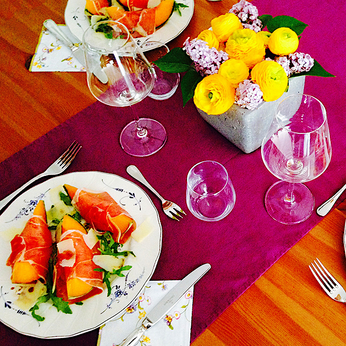 melon prosciutto rocket salad