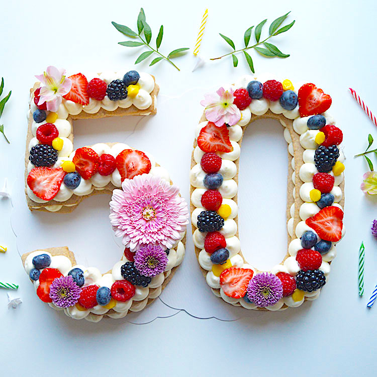 birthday cake in number shapes