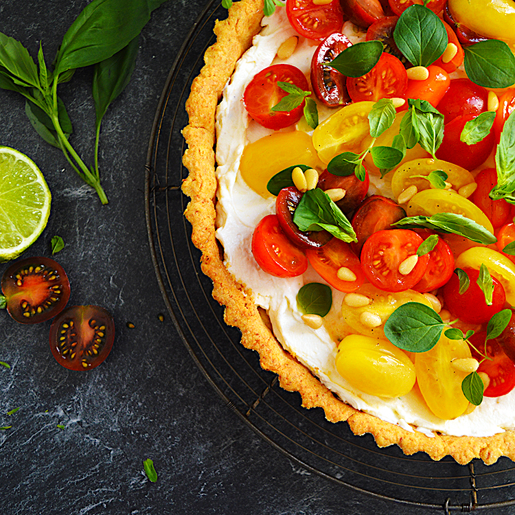 tomato parmesan ricotta tart