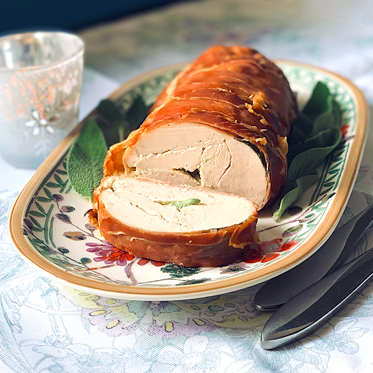 prosciutto & sage turkey roll