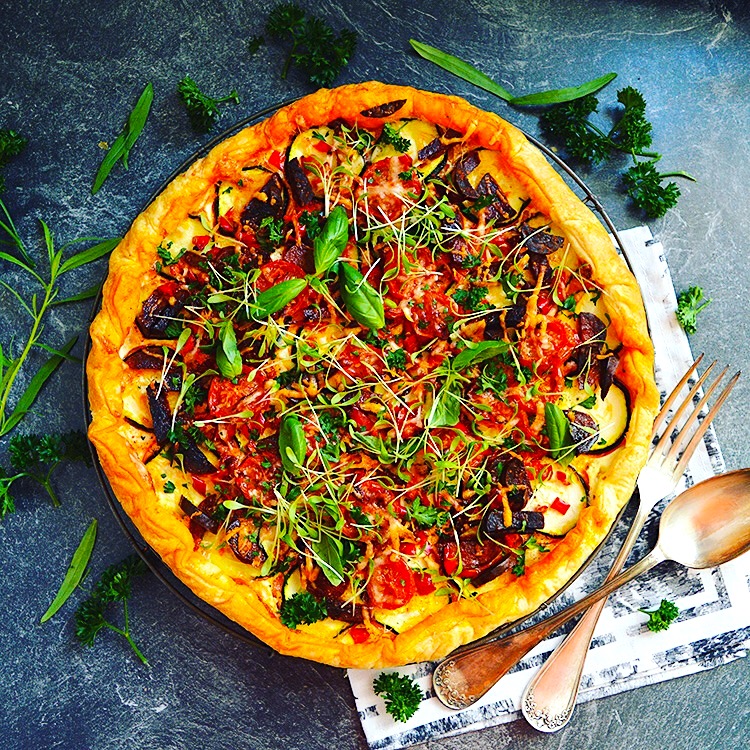 courgette & ricotta tart